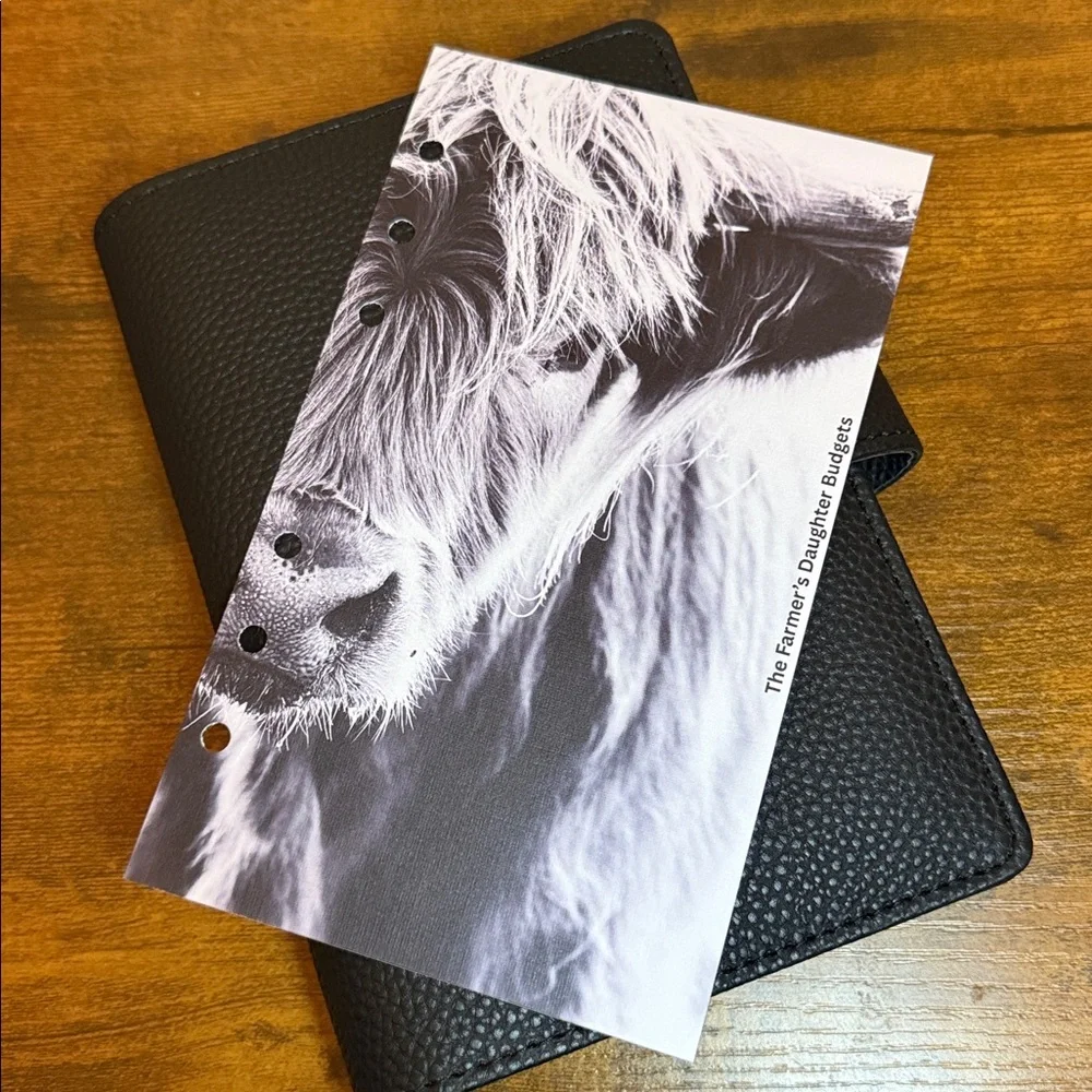 A6 Personal Binder Midnight Pebbled Leather Wallet/Planner